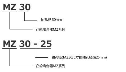 MZ型號表示舉例