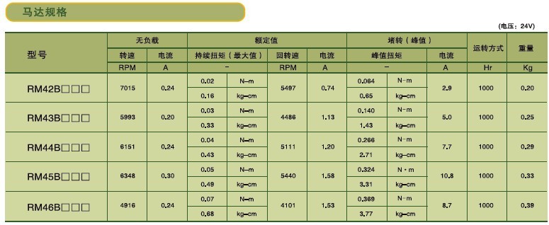 SPG永磁直流馬達 RM4系列減速馬達