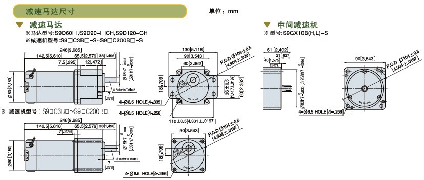 SPG標(biāo)準(zhǔn)型永磁直流馬達(dá) S9D系列60-120W